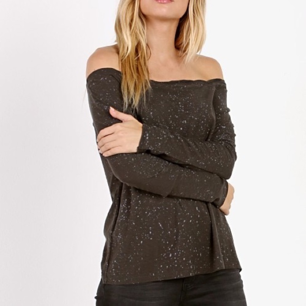 Nation LTD Off the Shoulder Chelsea Tee Speckled